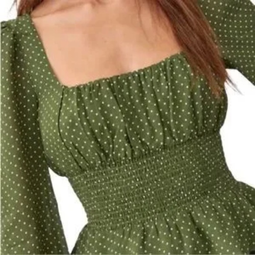 Reformation Olive Green Long Sleeve Dress